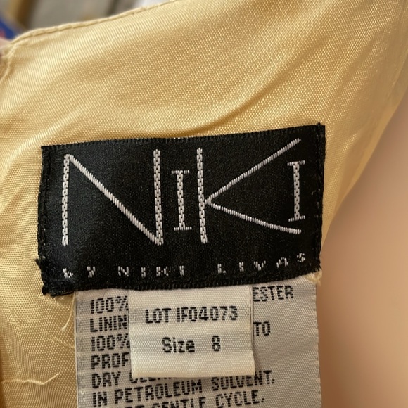 Vintage 90s Y2K Niki by Niki Livas Sz 8 Elegant Embroidered Sequined Gown Pink - Picture 5 of 10